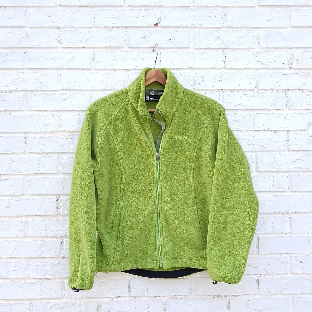 Marmot Green Fleece Jacket Full Zip Small